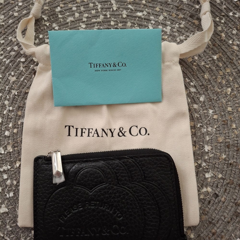 Tiffany & Co. Black Leather Pouch with Silver Accent